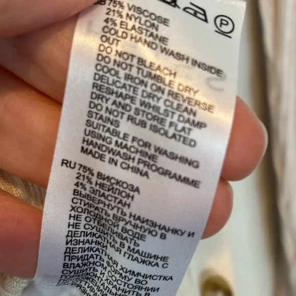 Reiss Cream Ribbed Cardigan large - Picture 5 of 5